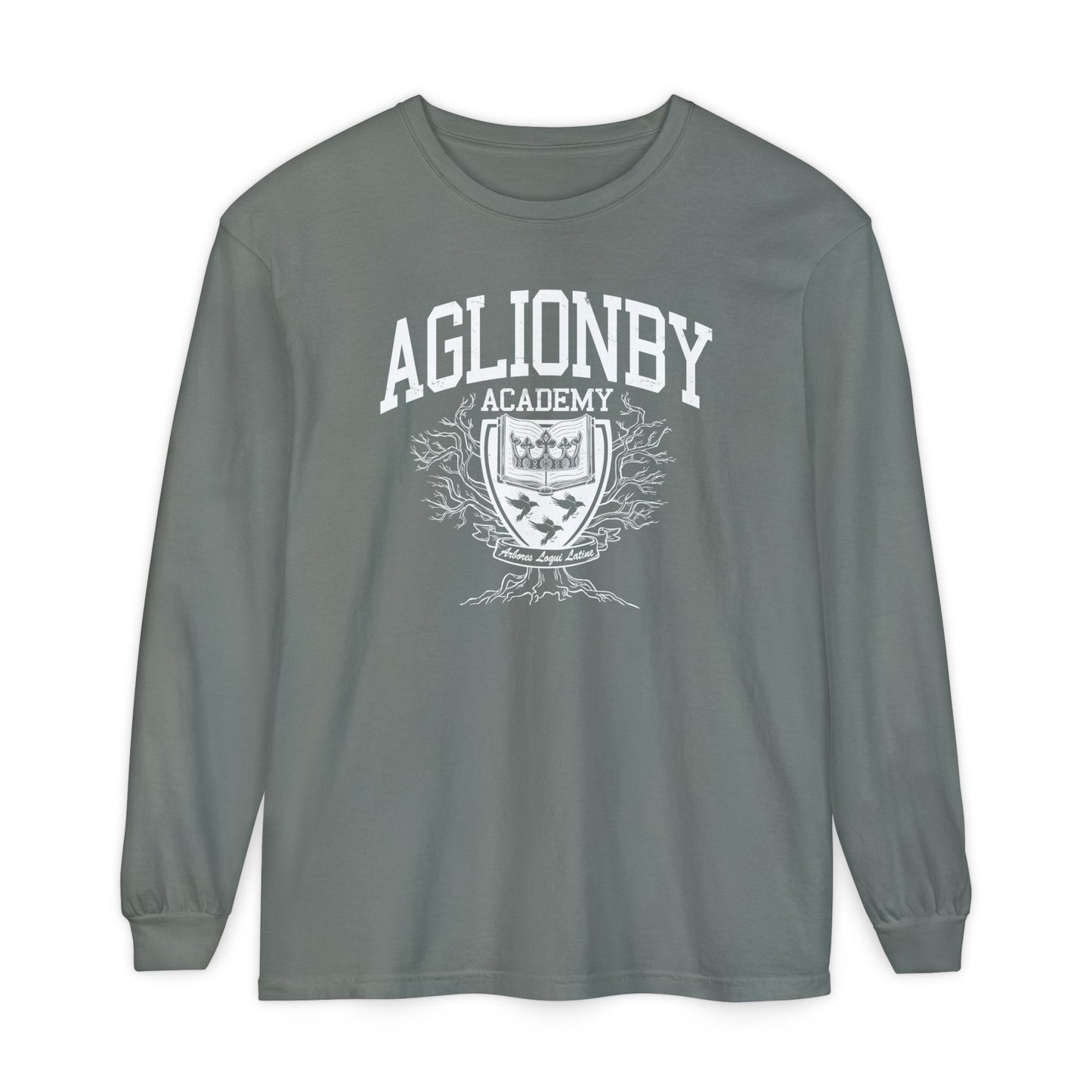 Aglionby academy from the raven cycle long sleeves shirt in grey