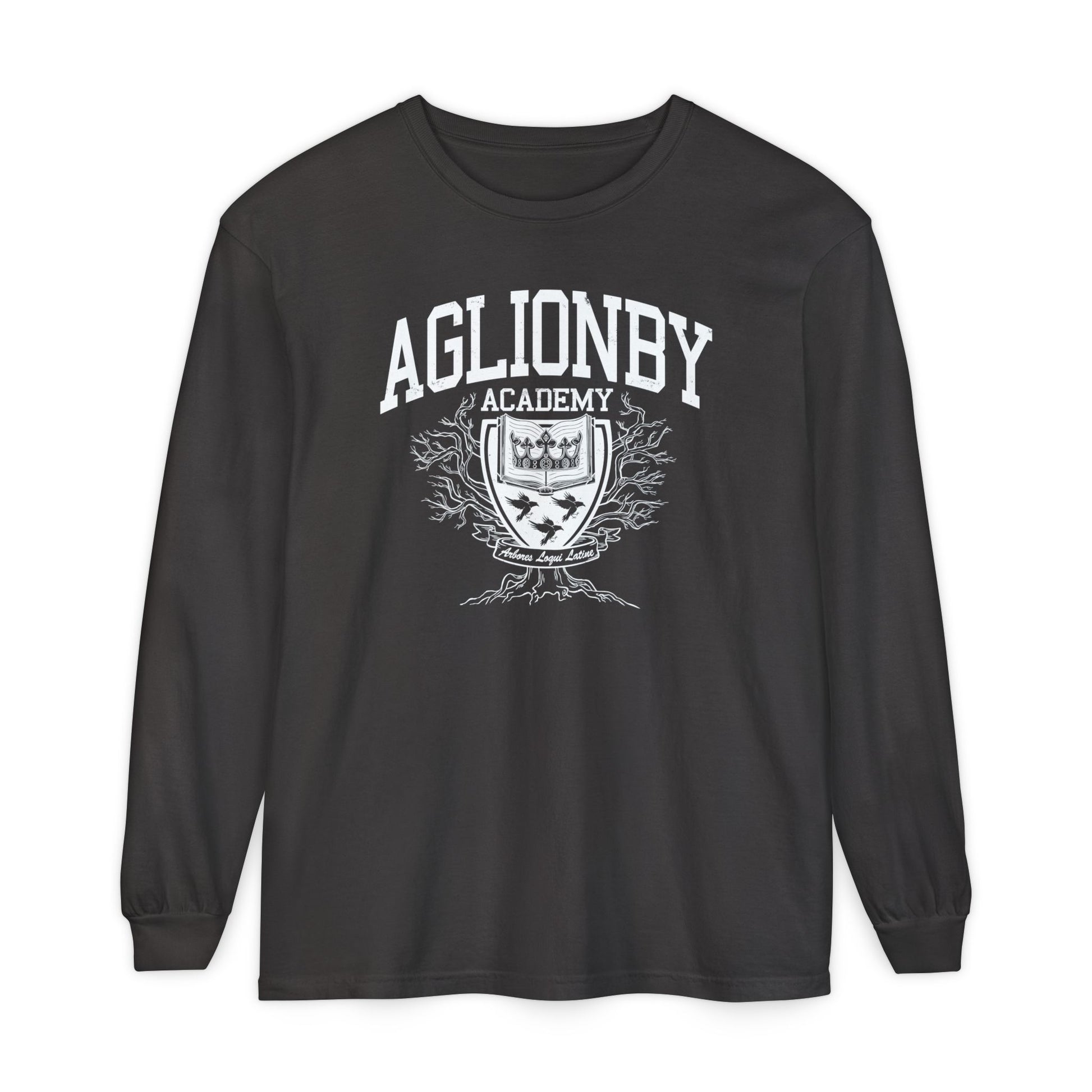 Aglionby academy from the raven cycle long sleeves shirt in dark grey