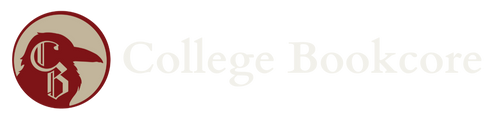 College Bookcore bird logo with text reading College Bookcore in white font