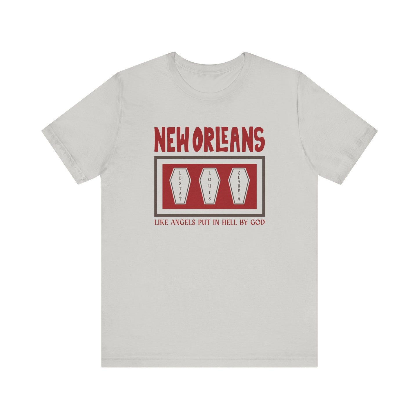 Interview with the vampire vintage new orleans iwtv silver shirt with lestat louis and Claudia names in coffin 