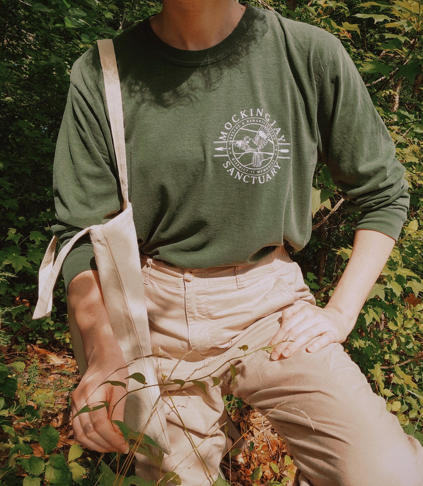 Mockingjay Sanctuary Long Sleeves Shirt (Pocket Design)