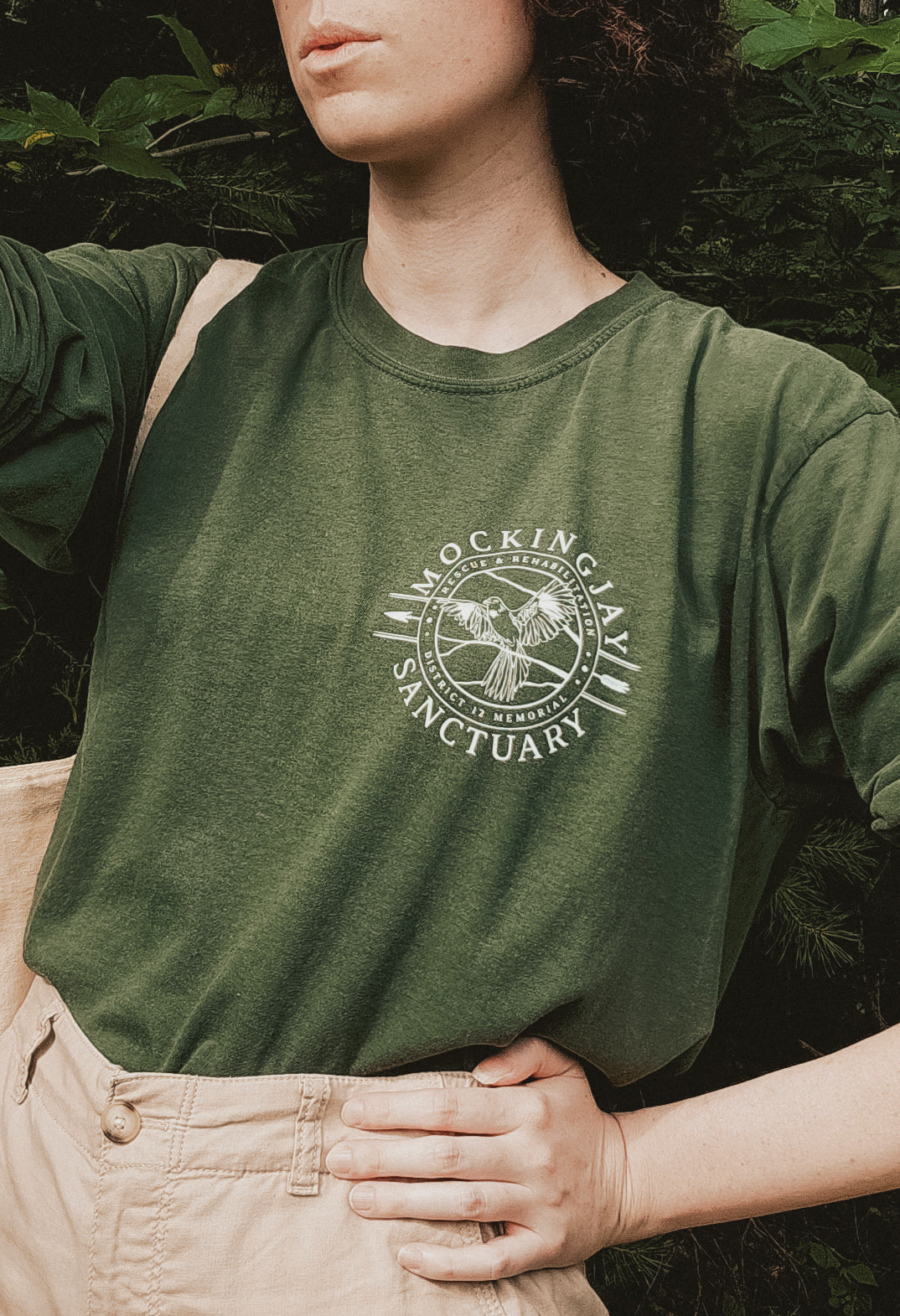 Mockingjay Sanctuary Long Sleeves Shirt (Pocket Design)