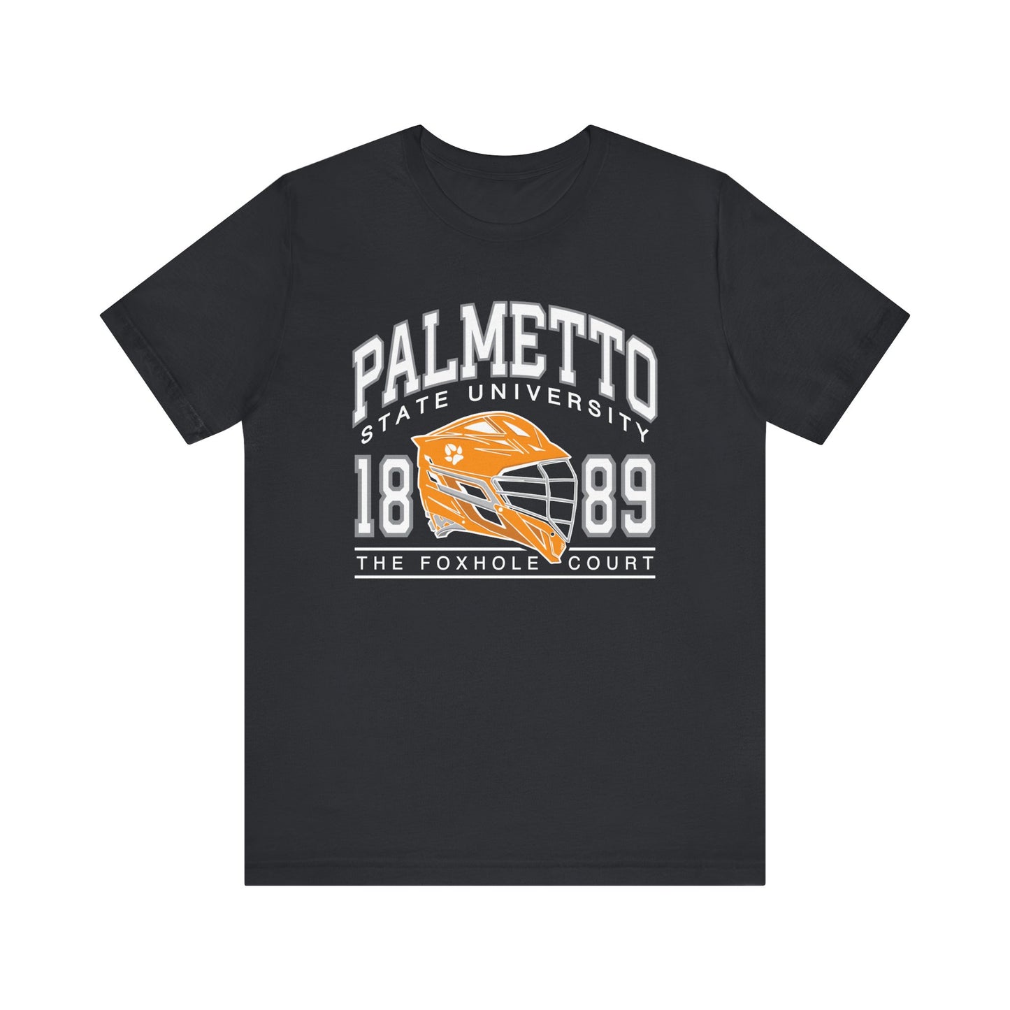 Palmetto state university foxhole court all for the game shirt in whited on white background 