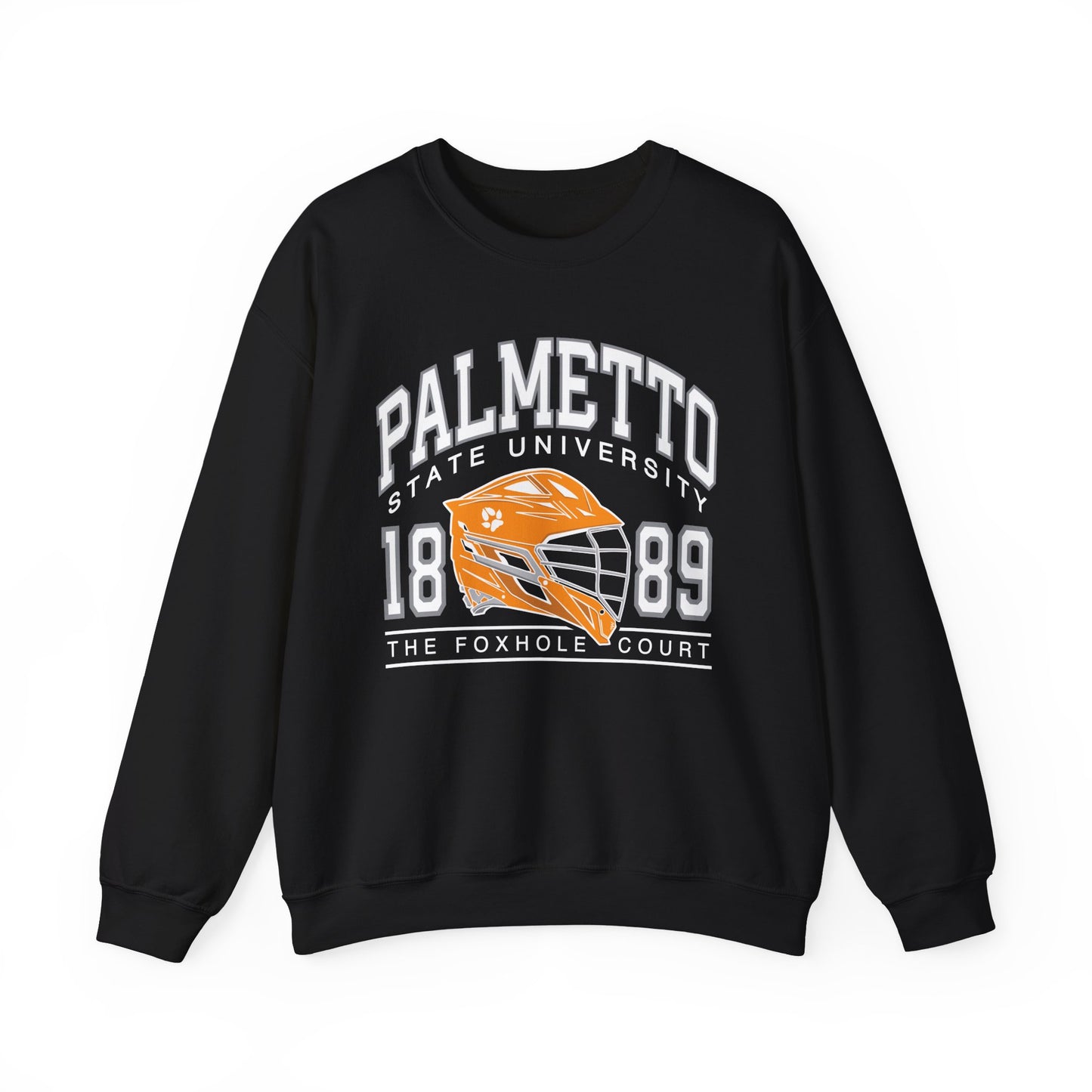Palmetto state university foxhole court all for the game sweatshirt in black on white background 