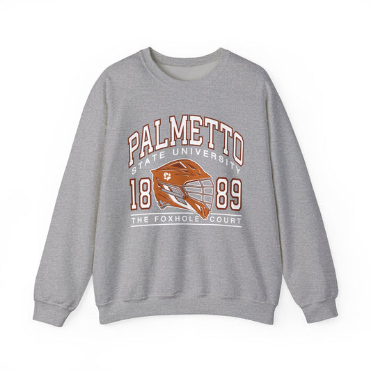 Palmetto state university foxhole court all for the game sweatshirt in grey on white background 