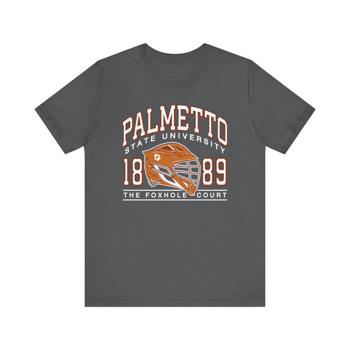 Palmetto state university foxhole court all for the game shirt in whited on white background 