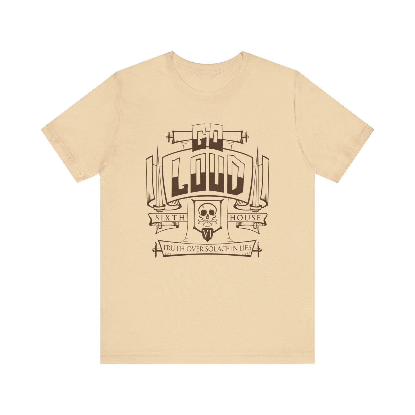 Sixth House from the locked tomb shirt in soft cream product photo