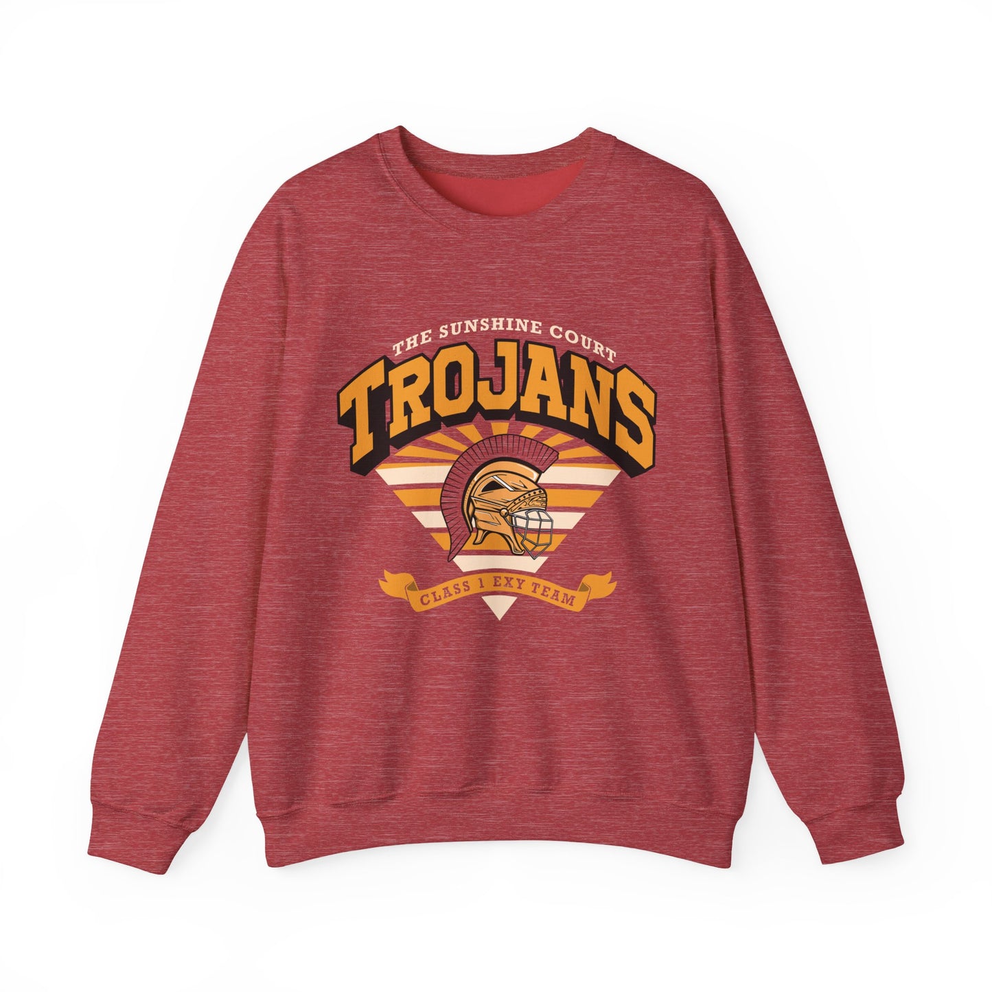 Trojans Sunshine Court All for the Game sweatshirt in heathered red